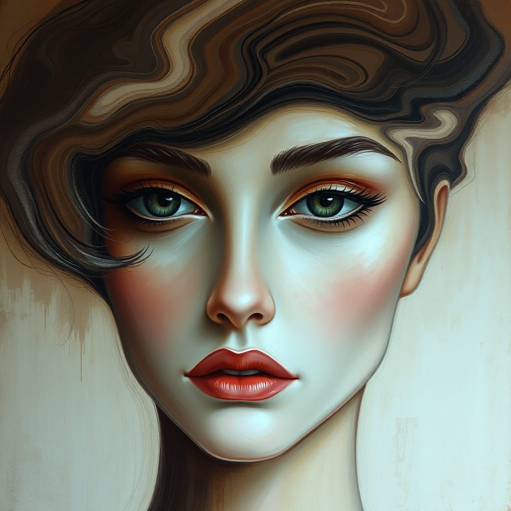 Surreal Female Portrait in Earthy Tones