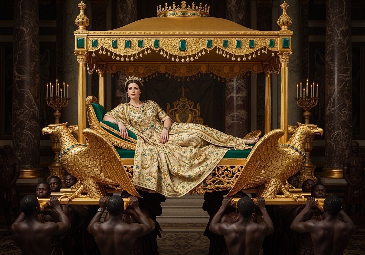 Roman Empress on Eagle Throne, Baroque Style