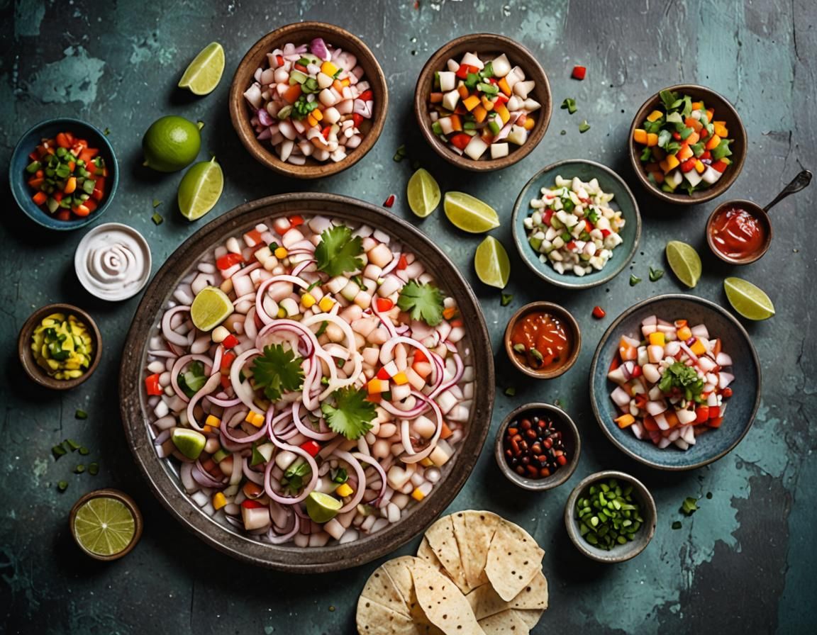 Appetizing Ceviche Food Photography in Vivid Color