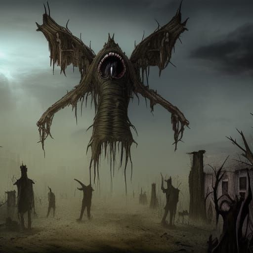 Futuristic Zombie Apocalypse: Detailed Matte Painting