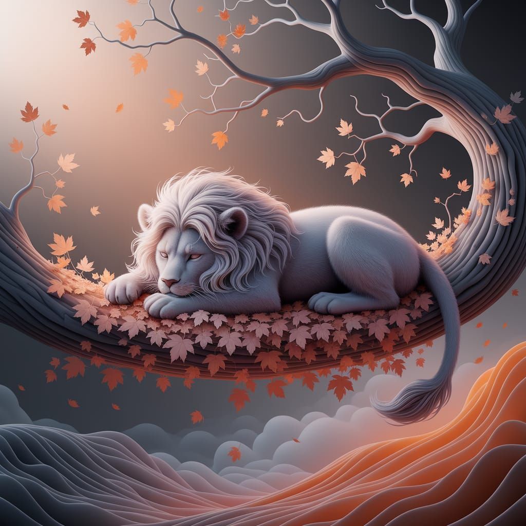 Lion on a branch 4