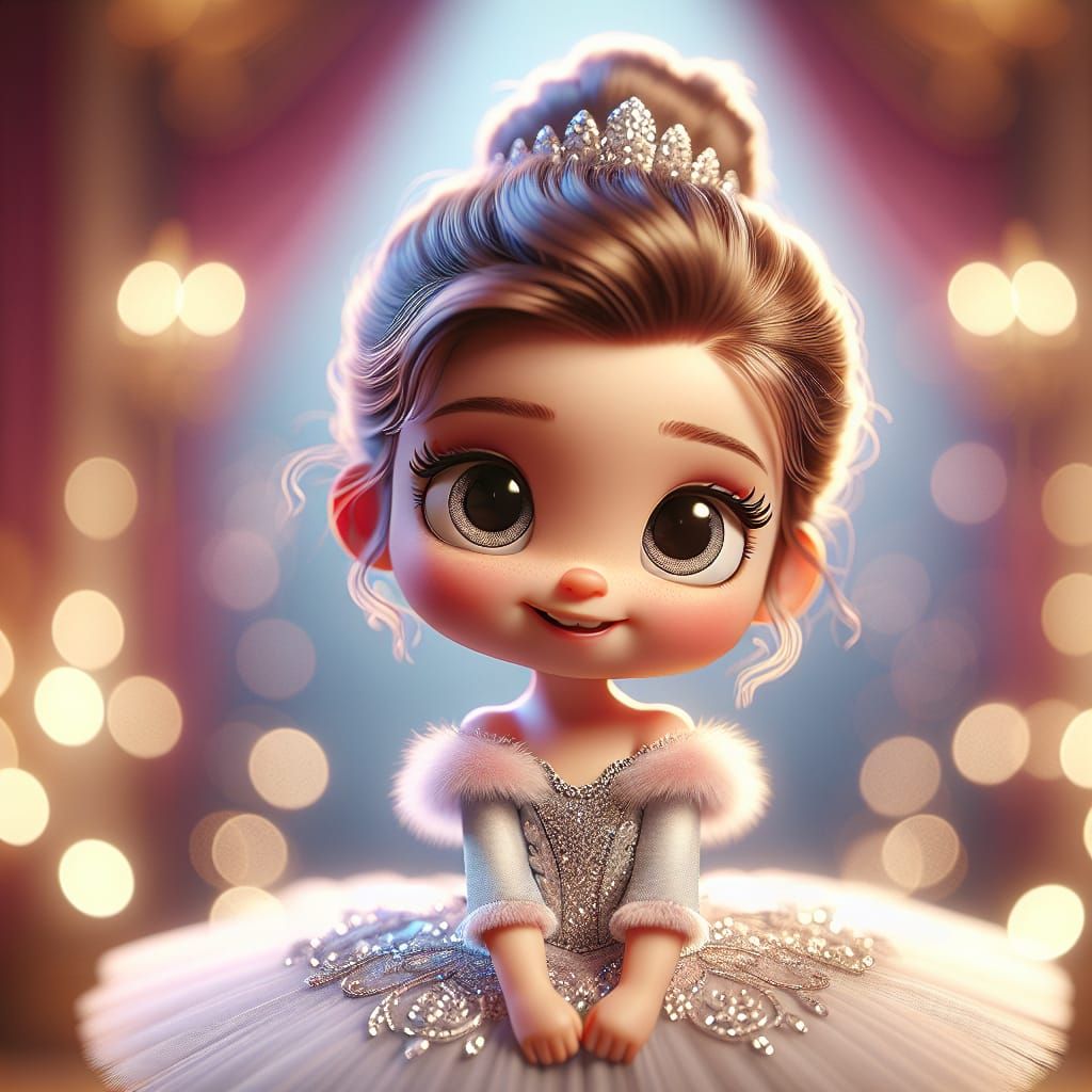 A Disney Pixar 3D style illustration of a cute, young baller...