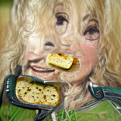 Dolly Parton Eating Garlic Bread