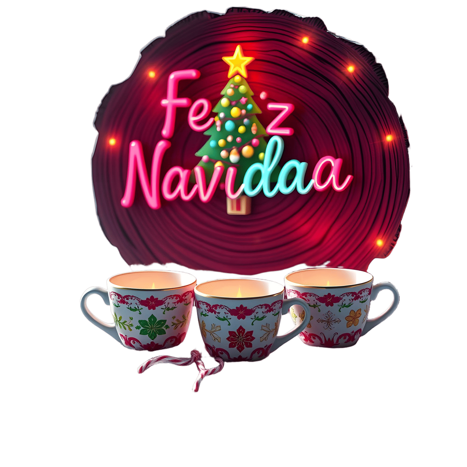 Whimsical Holiday Design with Stylized Christmas Tree