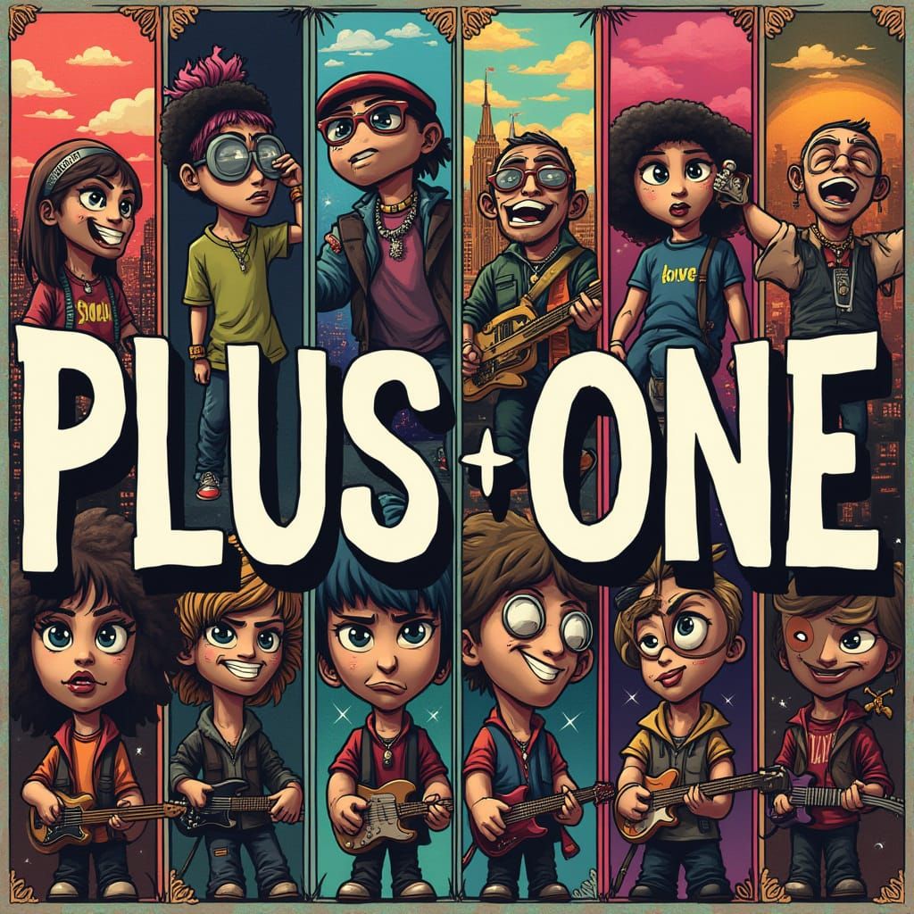 Urban Pop-Art Collage: Animated Band Members in Panel Style