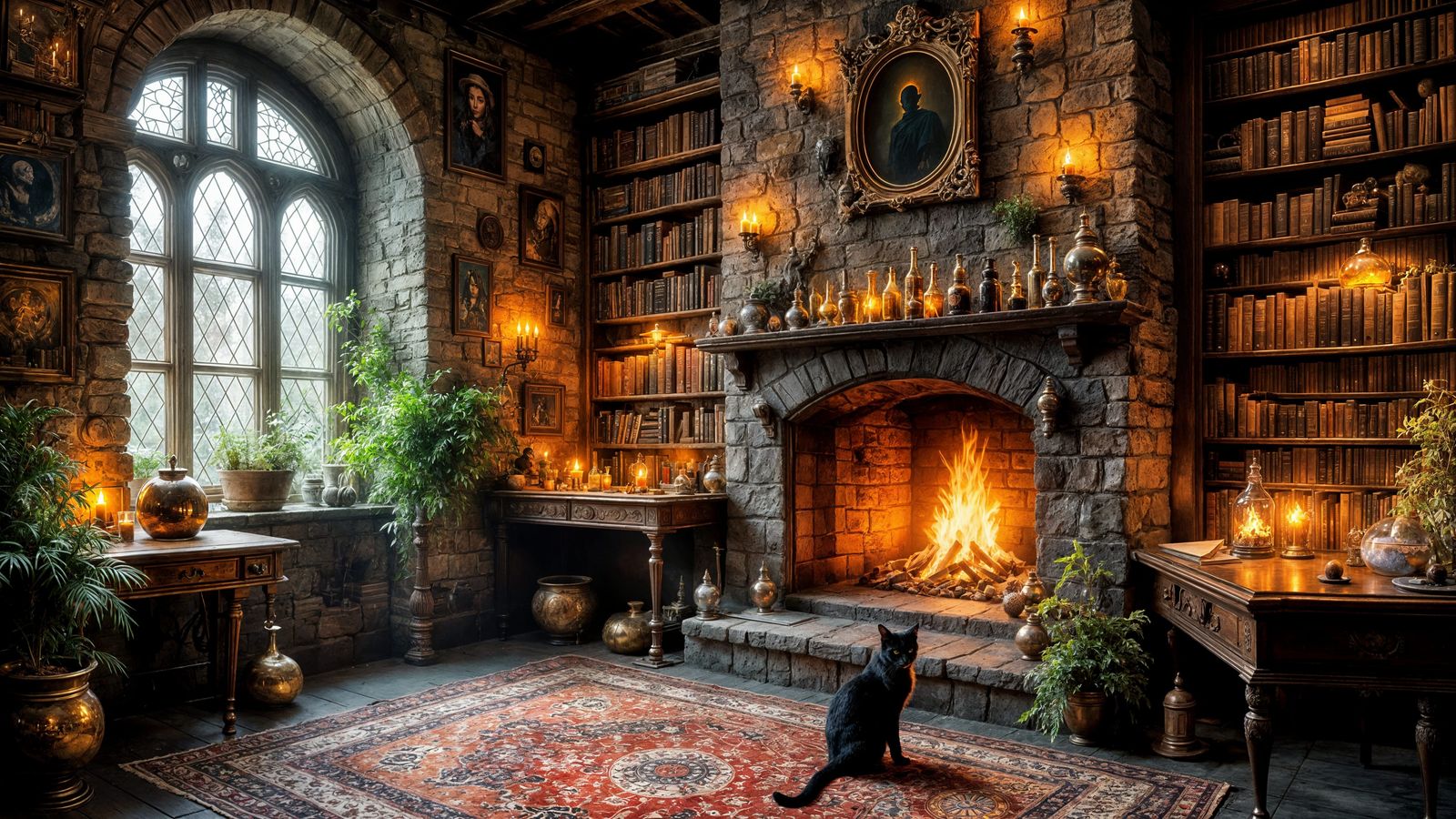 Medieval Science Witch Lair with Library and Lab