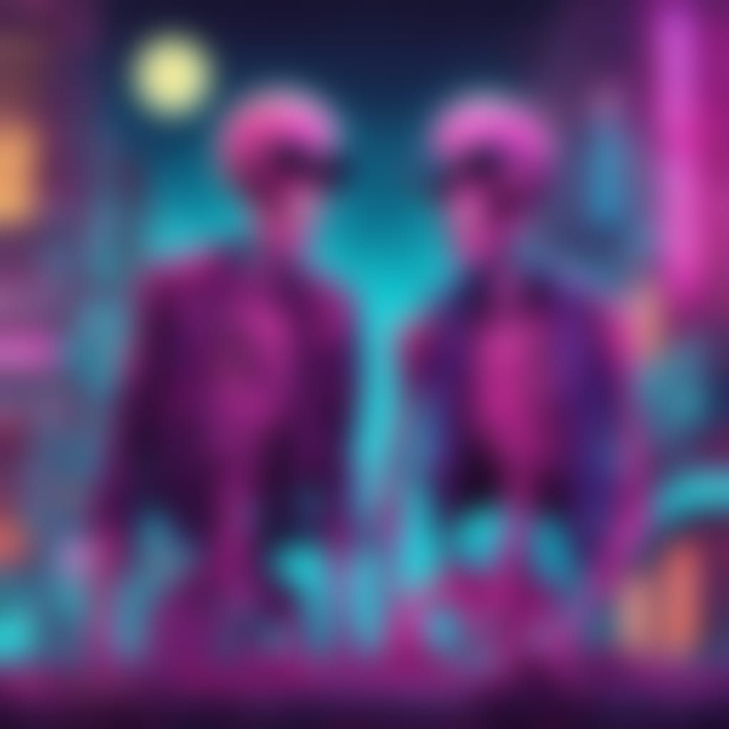 Neon Skeletons in Cityscape Comic Style