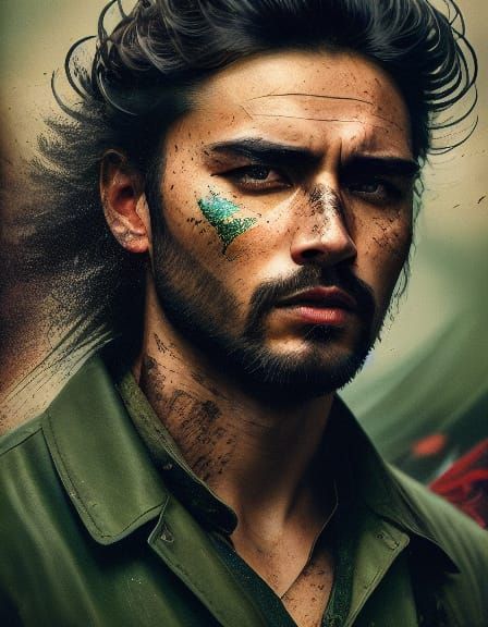 Gritty Realism Photo of Rugged Soldier with Eyepatch