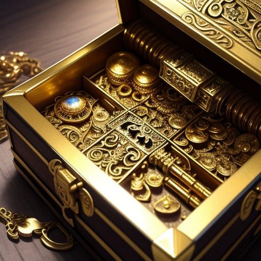Shining Treasure Chest Fantasy Art