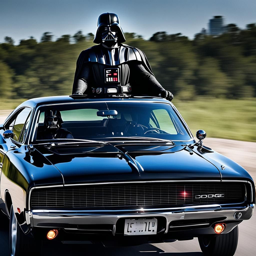 Darth Vader Drives a Black Dodge Charger
