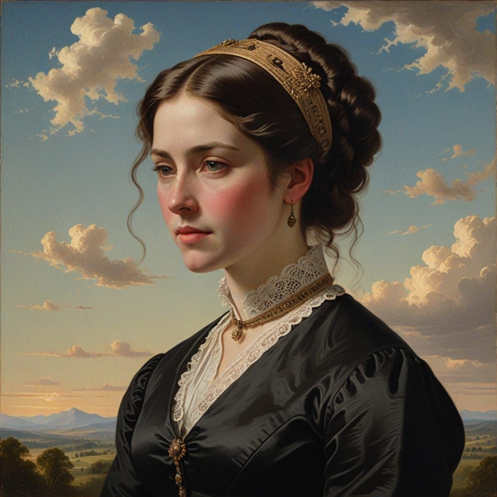 Victorian American Lady in Idyllic Countryside