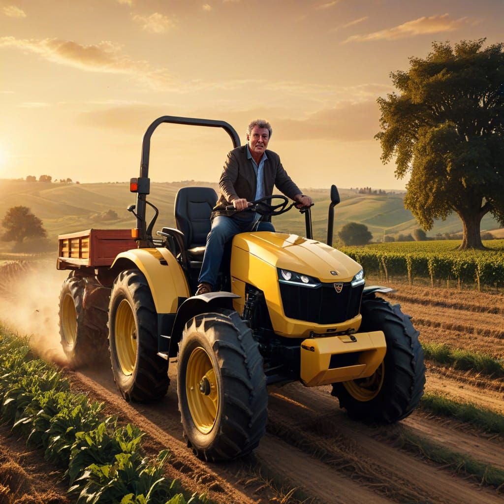 Jeremy Clarkson Drives Lamborghini Tractor in Italy