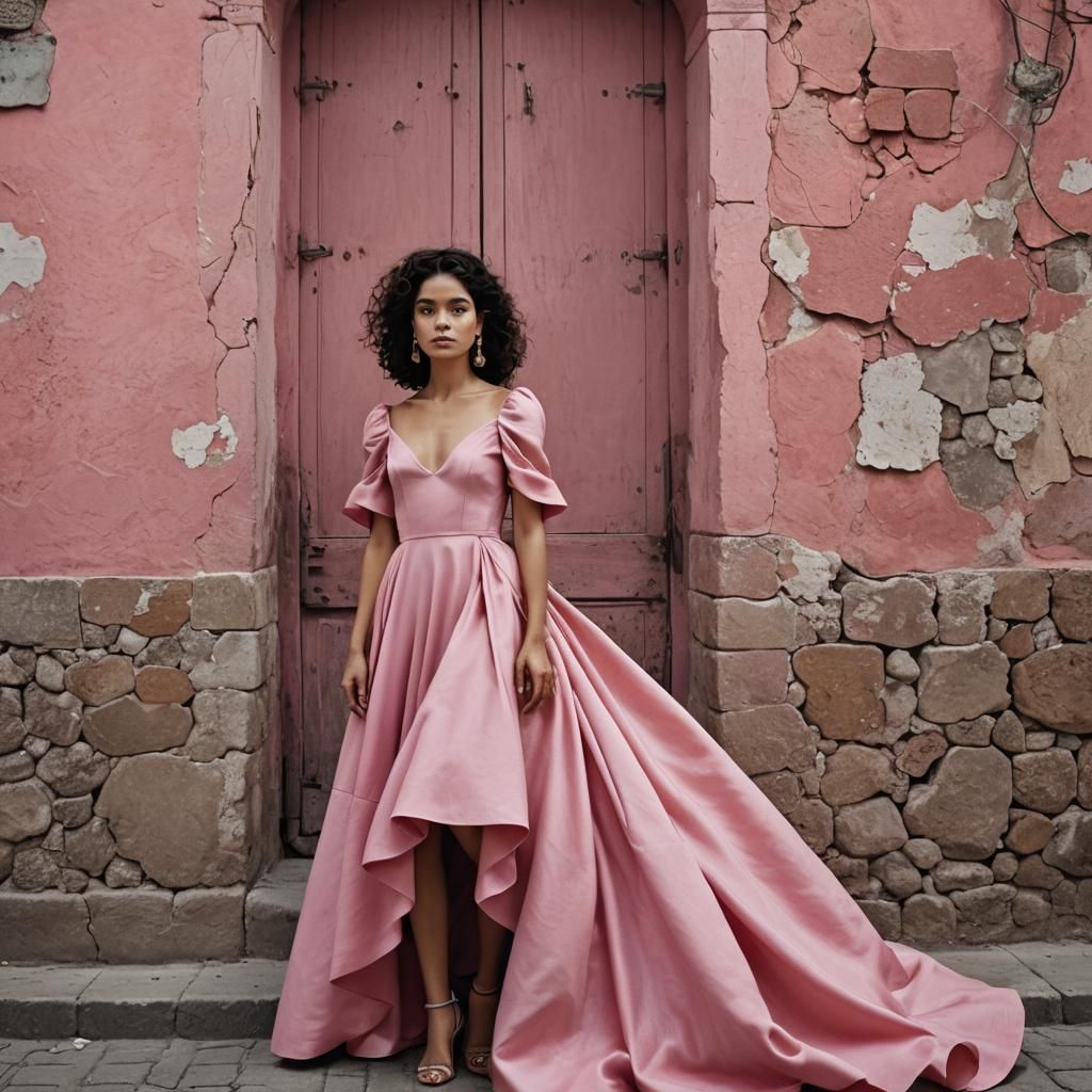 Pink Dress Editorial in Merida Mexico: 35mm Photo