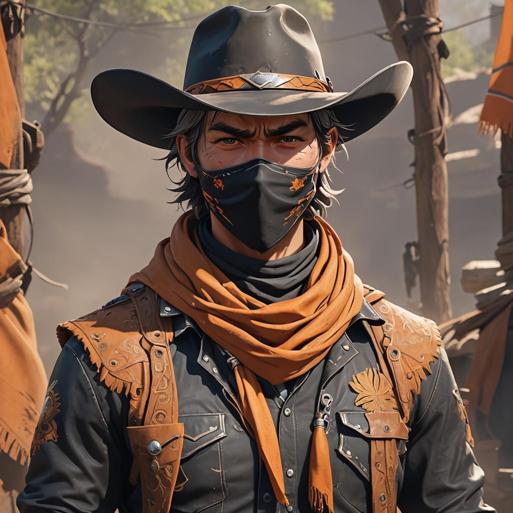 Cowboy Bandit in 3D Anime Style