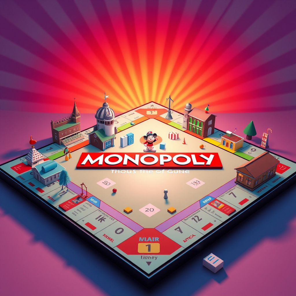 Monopoly Board Reimagined in 3D Animated Style
