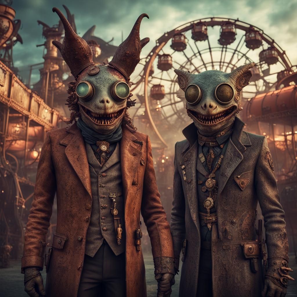 Steampunk Horror Festival with Bizarre Creatures