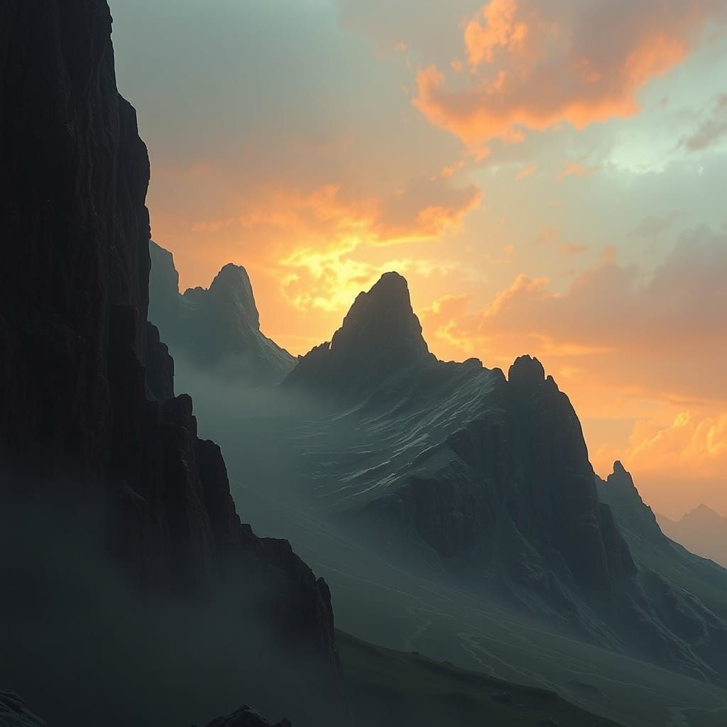 Dramatic Landscape in Digital Matte Painting Style