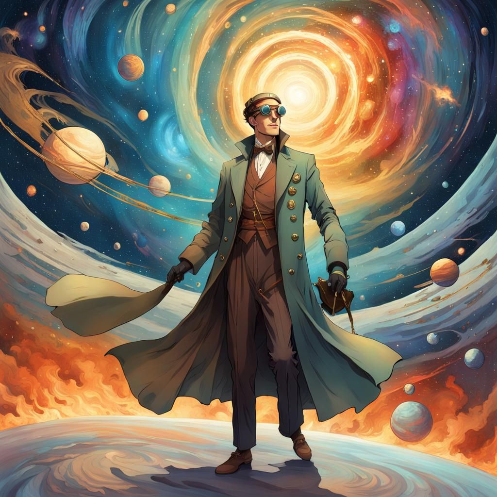 Flapper Emerges from Event Horizon in Syd Mead Style