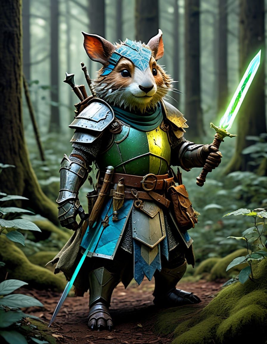 Brave Woodland Adventurer in Patchwork Armor