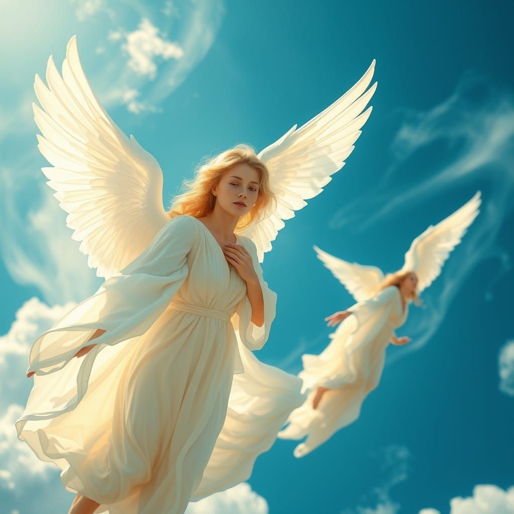 Serene Angels Circling the World in Epic Cinematic Style