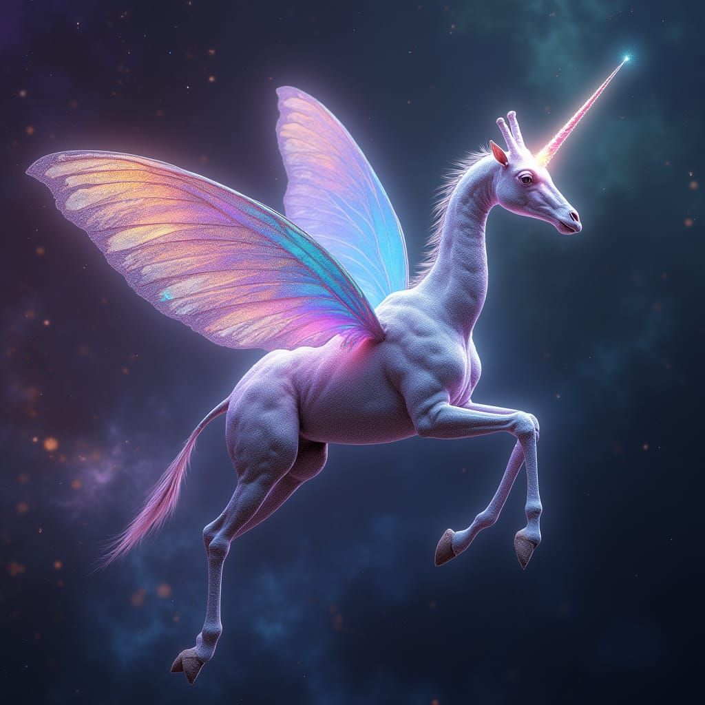 Cosmic Unicorn Butterfly Giraffe Majestically Soars Through ...