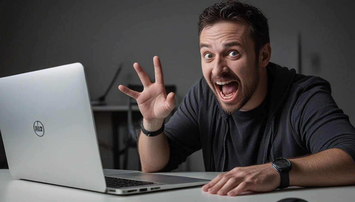 Surreal Computer Confrontation in Digital Art