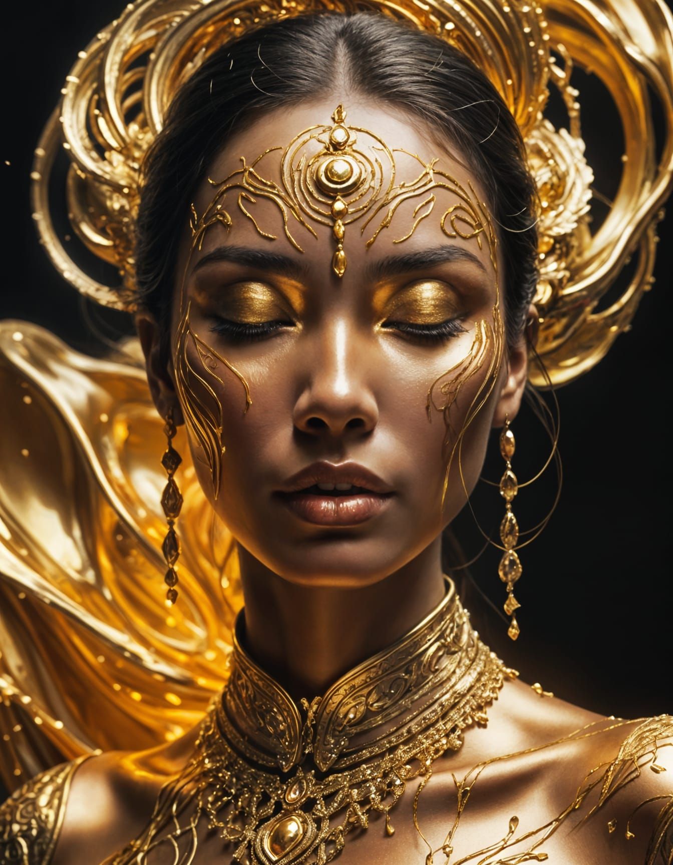 Golden Goddess in Radiant Splendor
