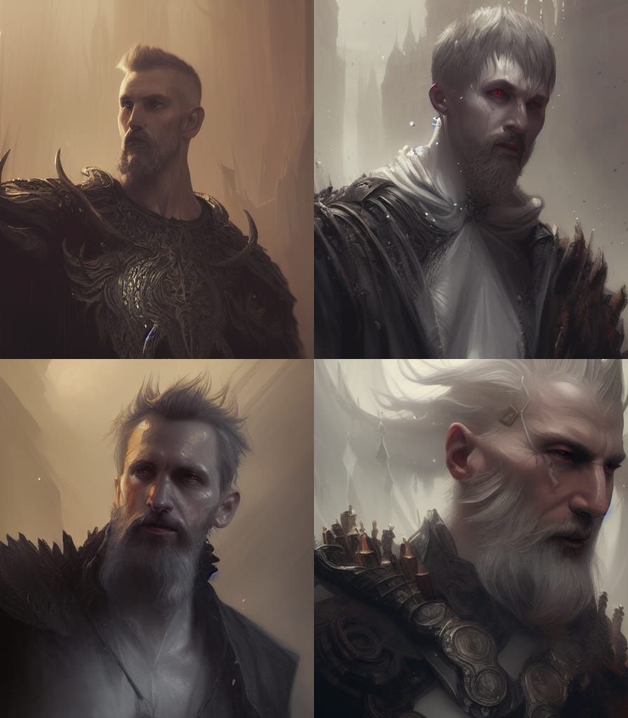 Detailed Portrait of a White-Haired Wizard