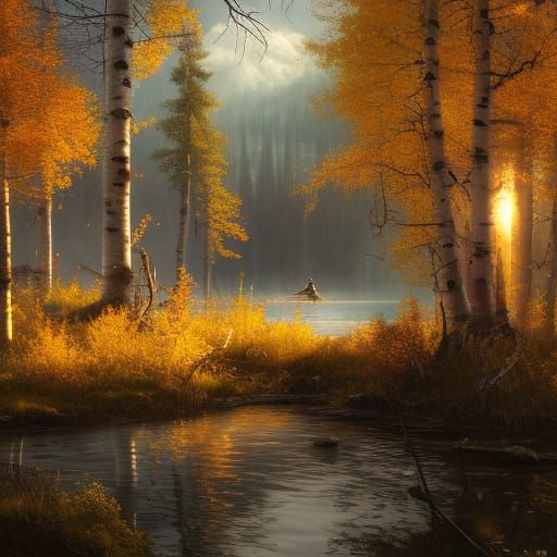 High Gothic Village in Golden Aspen Forest