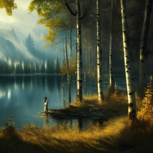 Golden Light on Gothic Village by Northern Lakes