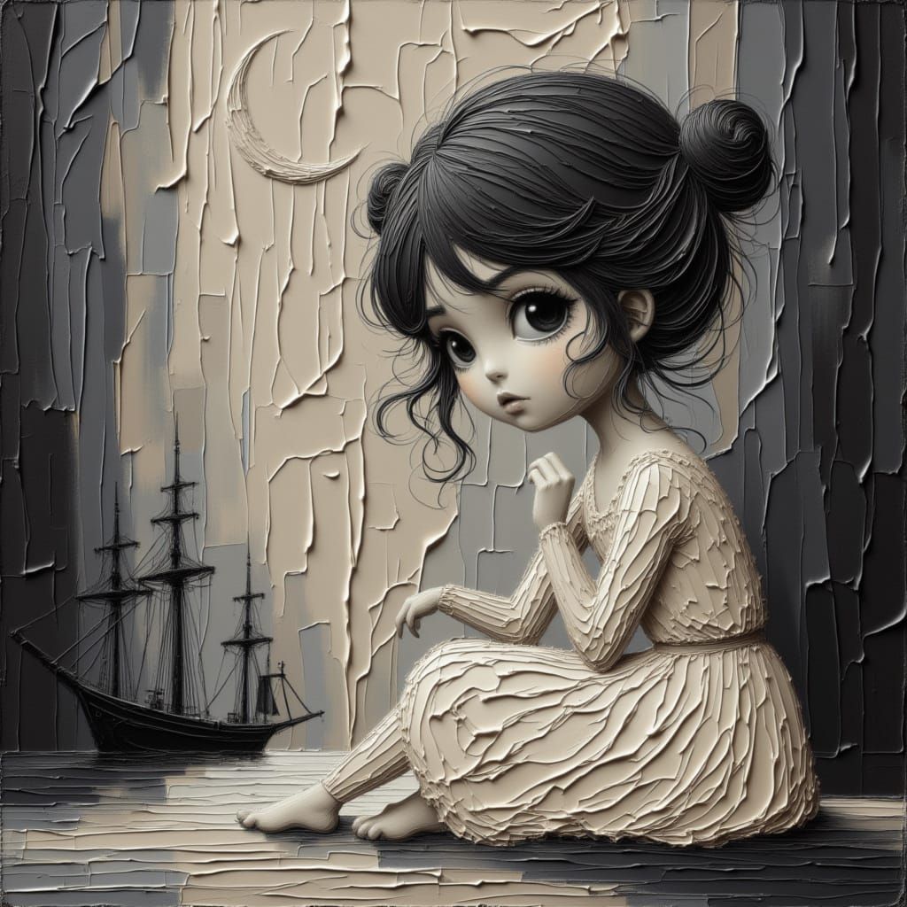 Girl in Nightgown by Moonchild Lora