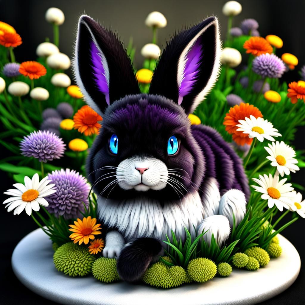 Frightening Cybernetic Bunny Wreathed in Electricity