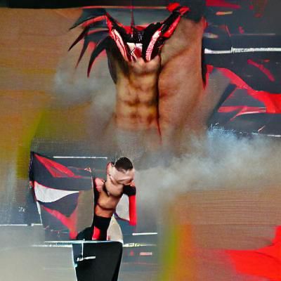 Dynamic Wrestling Pose of a Professional Athlete