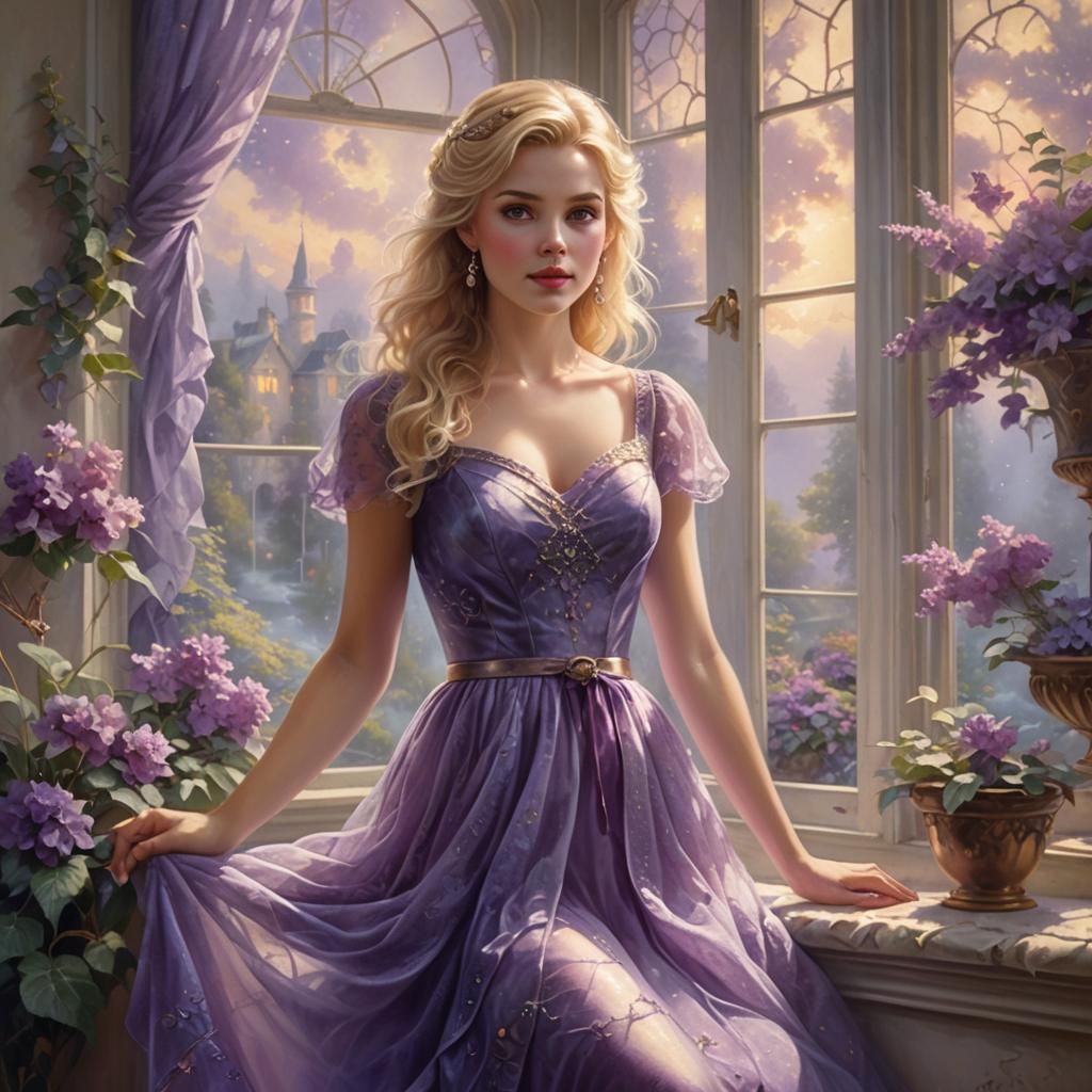 Young Blonde Girl Posing in Ethereal Fantasy Style