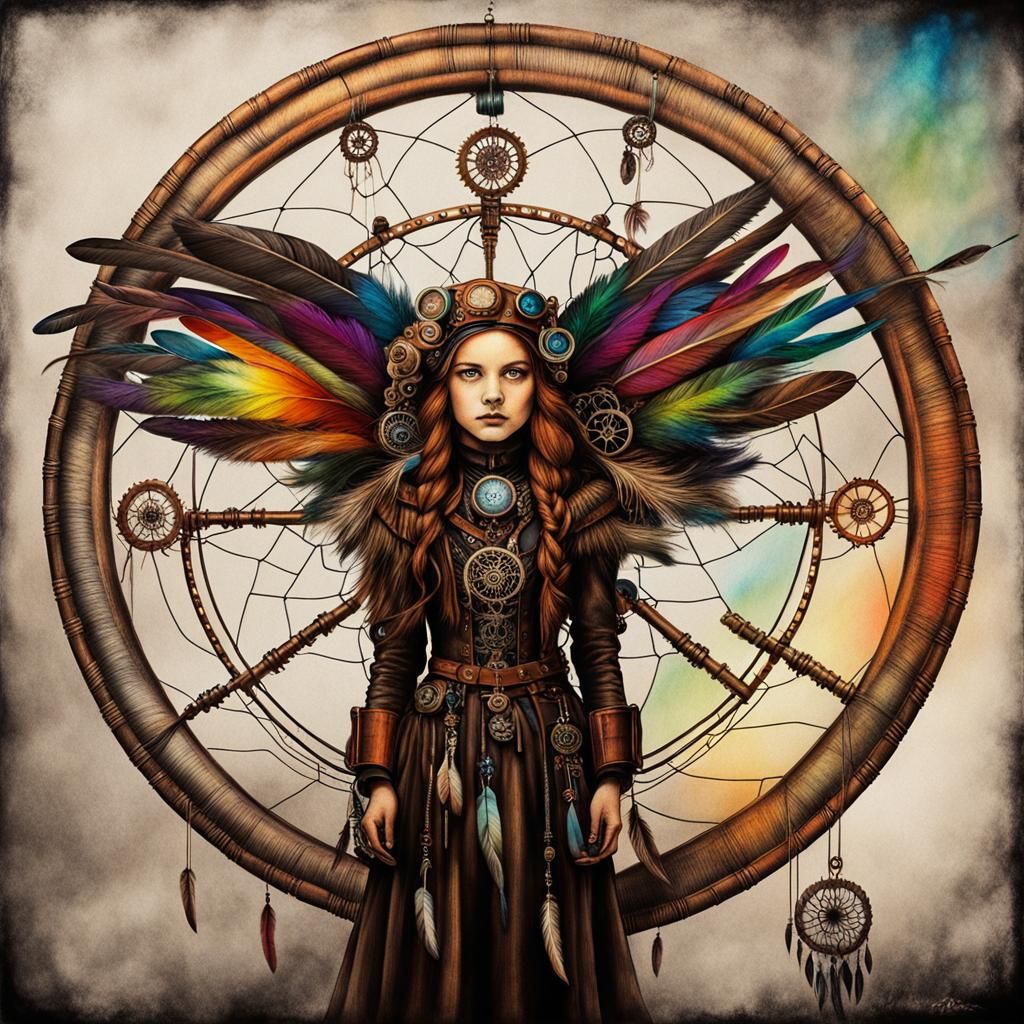 steampunk Kids Crayon drawings ,surreal child's drawing , dr...