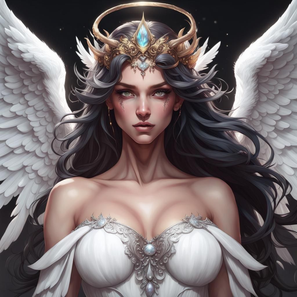 Dual Portrait: Angel and Demon in Detailed Fantasy Art