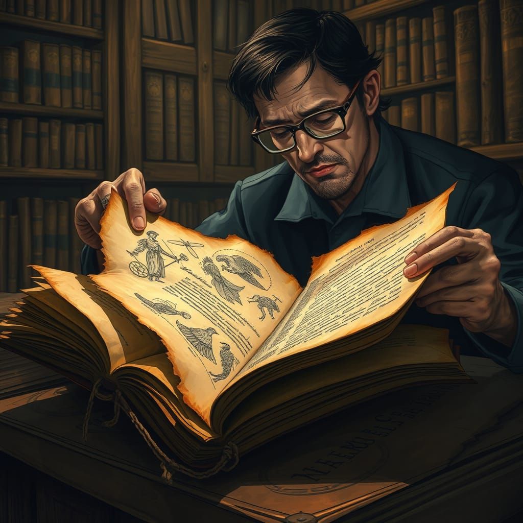 Ancient Manuscript Revealed in Oak-Paned Library