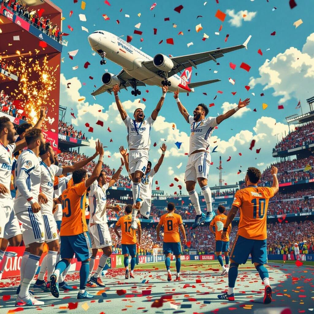 Real Madrid Players Celebrate Champions League Victory
