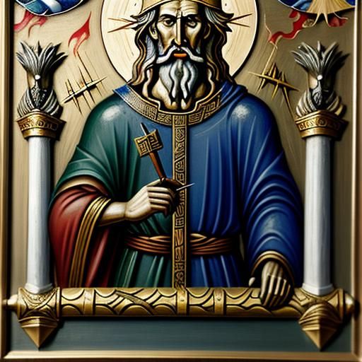 Hedgehog and Mezuzah Under Divine Threat, Expressionist Styl...