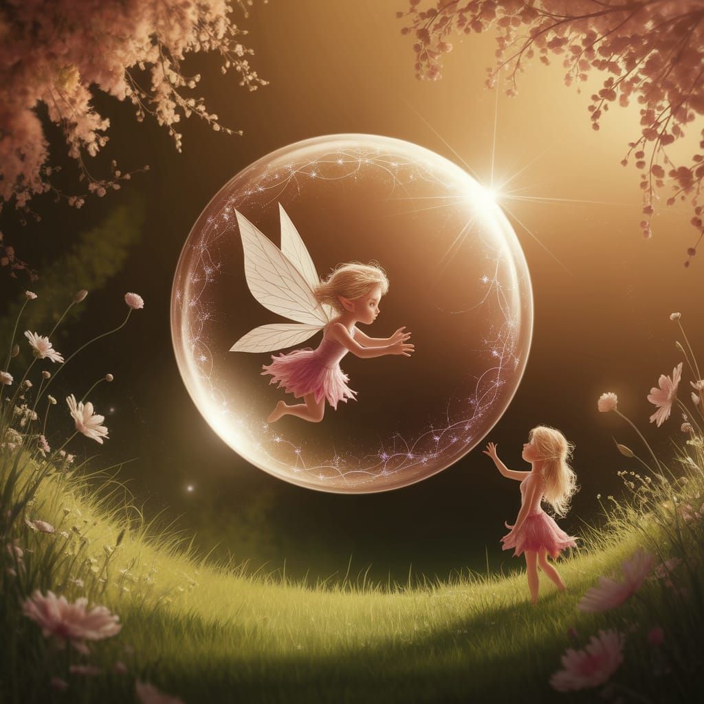 Fairy in Bubble Reaching for Beloved