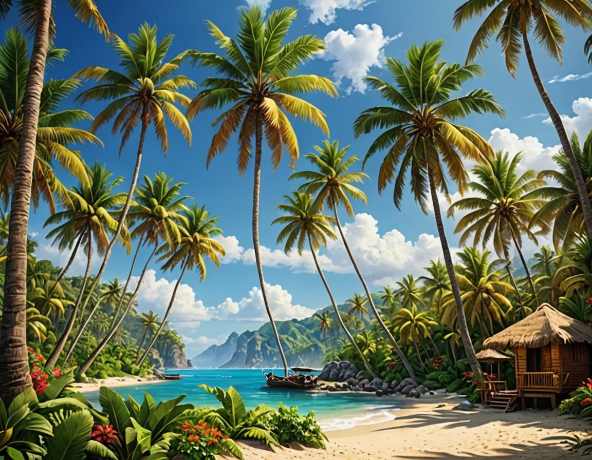 Tropical Palm Beach Paradise in Unreal Engine 5