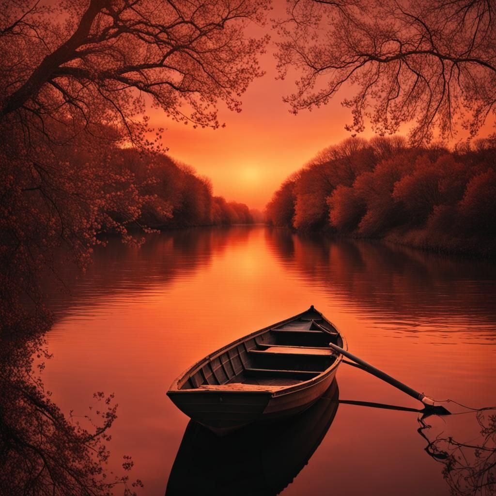 Psychedelic River Scene with Kaleidoscope Eyes