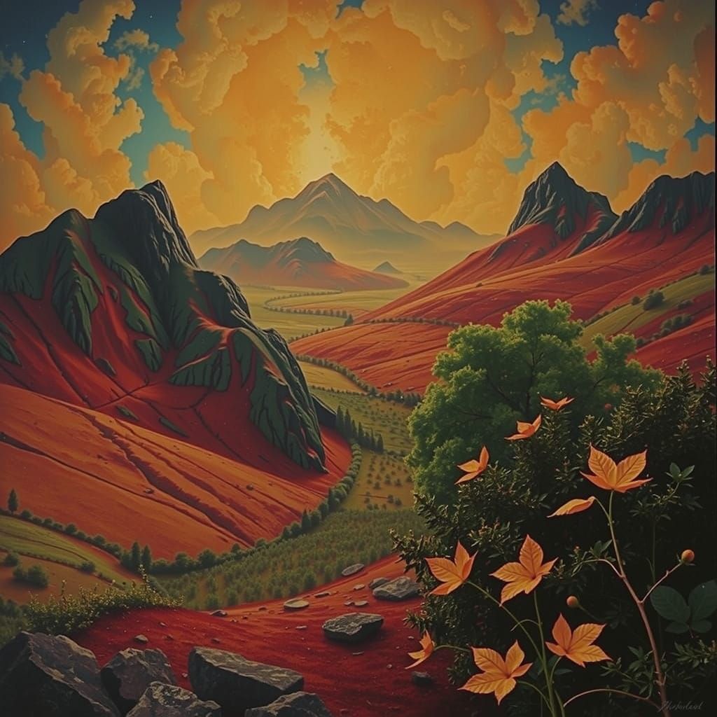 Mystical Foggy Forest with Surreal Elements