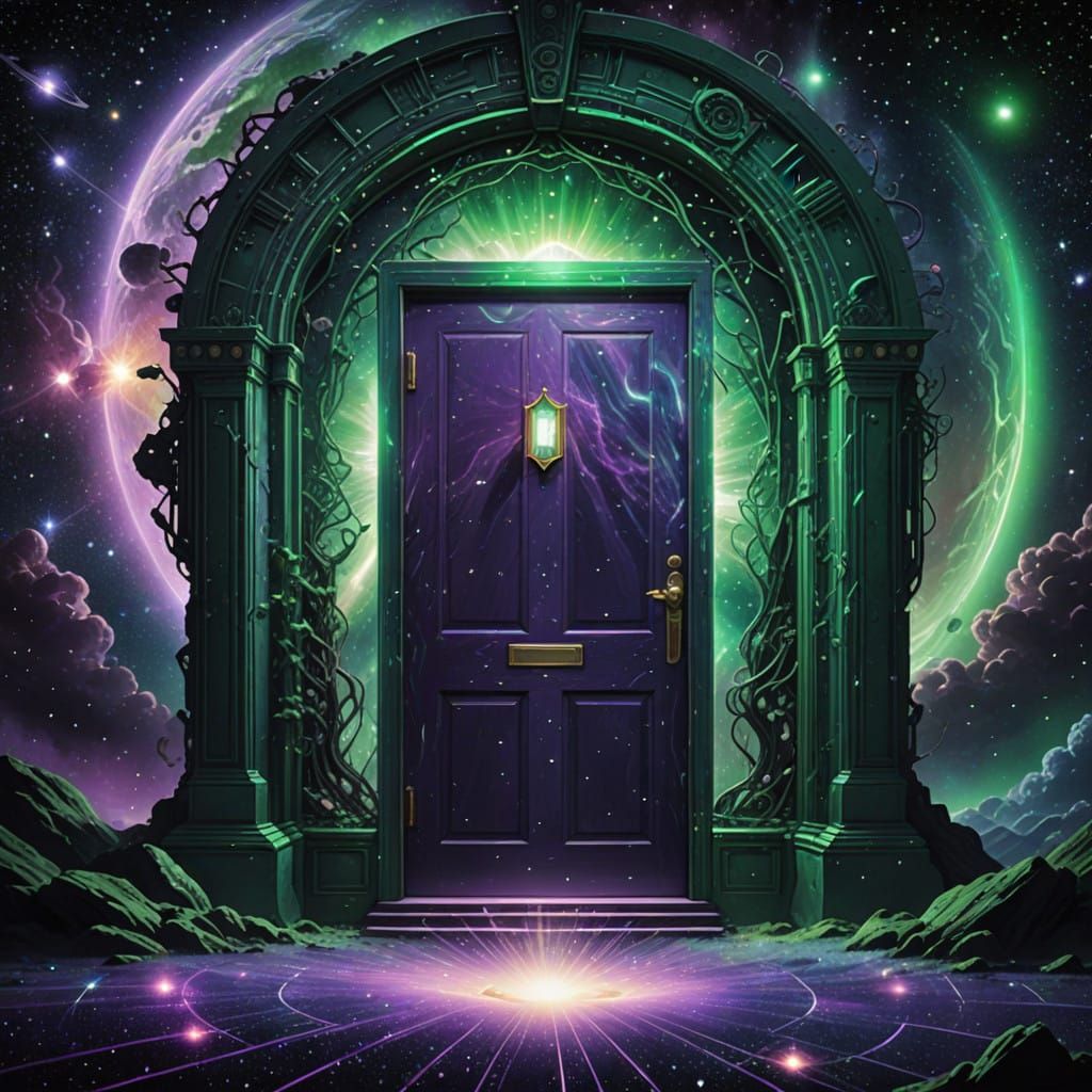 Ethereal Cosmic Portal in Vibrant Hues