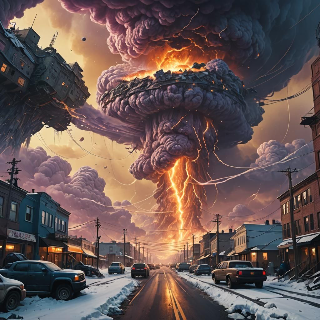 Cataclysmic World Implosion in Fantasy Concept Art