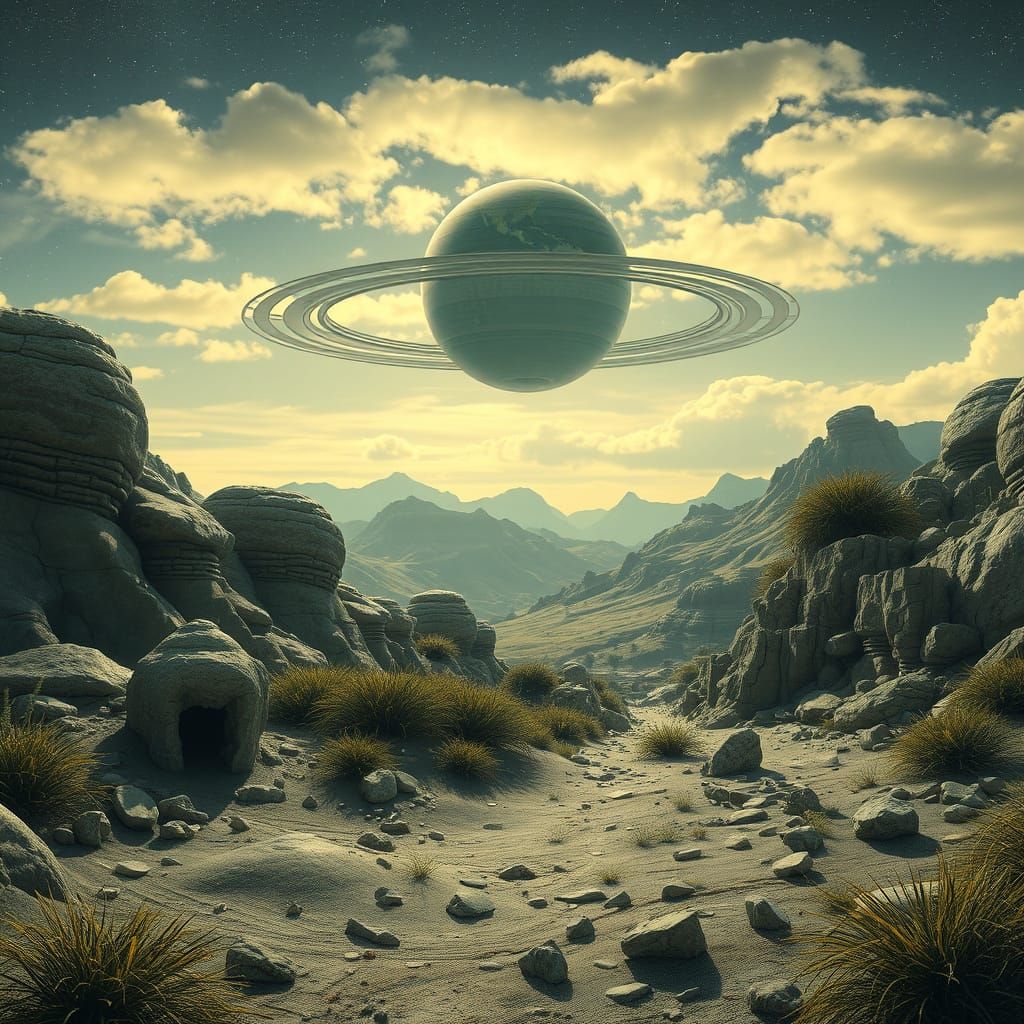 Alien Landscape Exploration in Outer Space