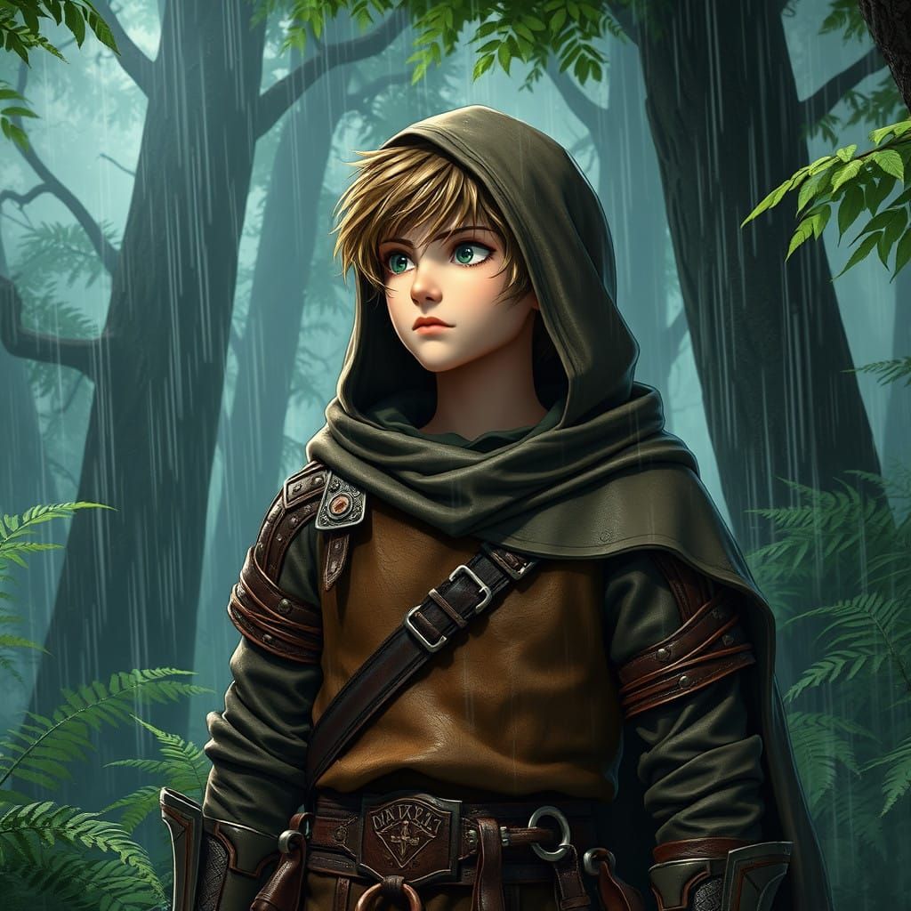 Medieval Ranger in Anime-Inspired Realism