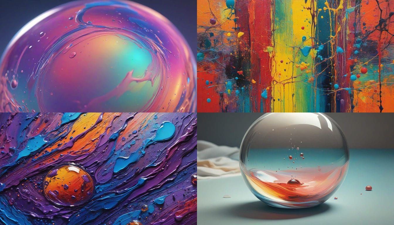 Viscous Bubble Art in Acrylic on Canvas