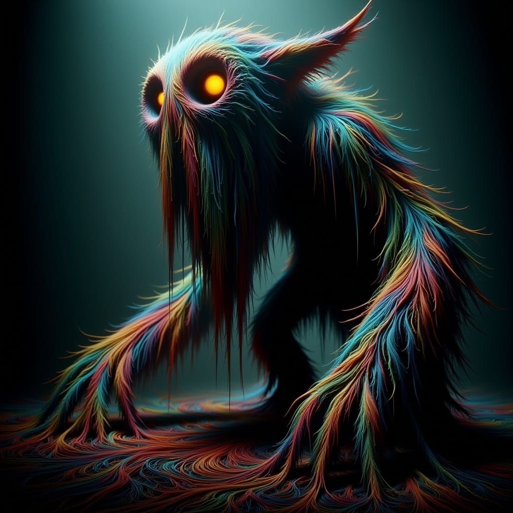 Grotesque Dark Fantasy Creature Emerges From Shadows
