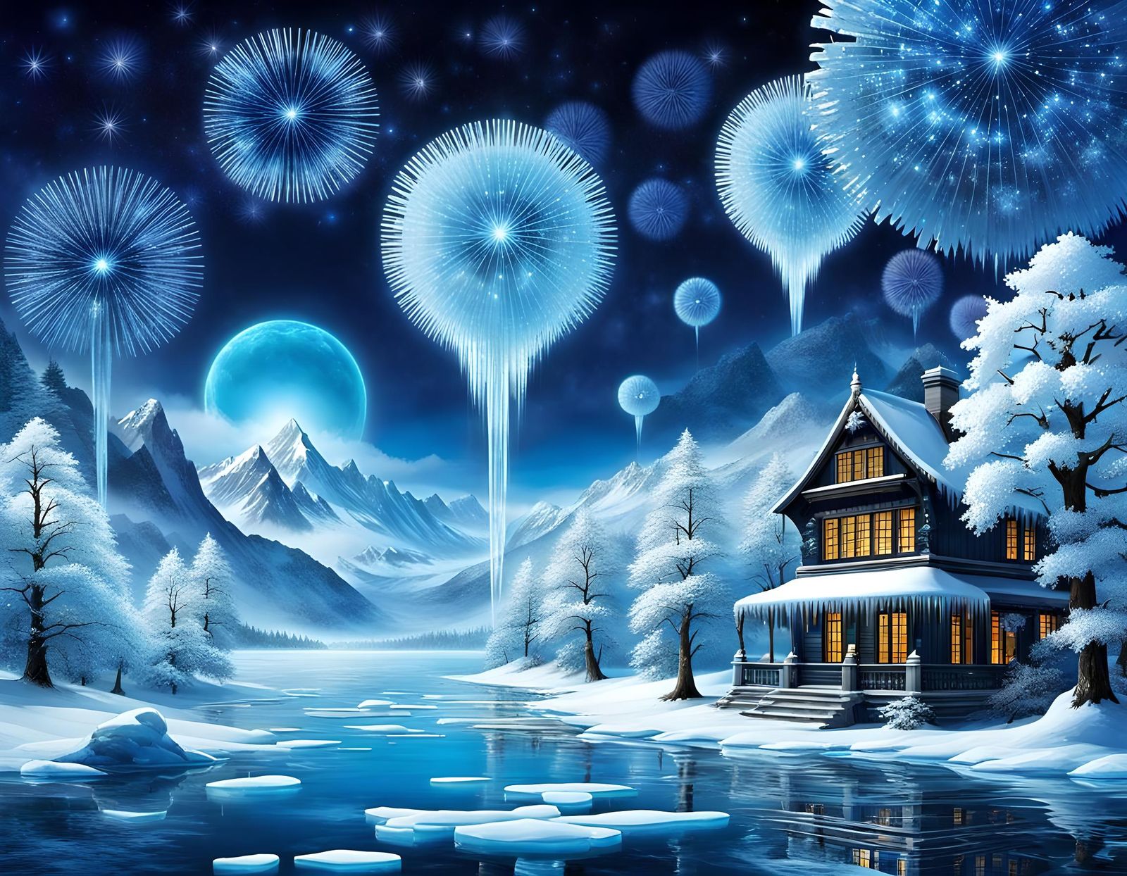 Glittering Ice and Fire Clash